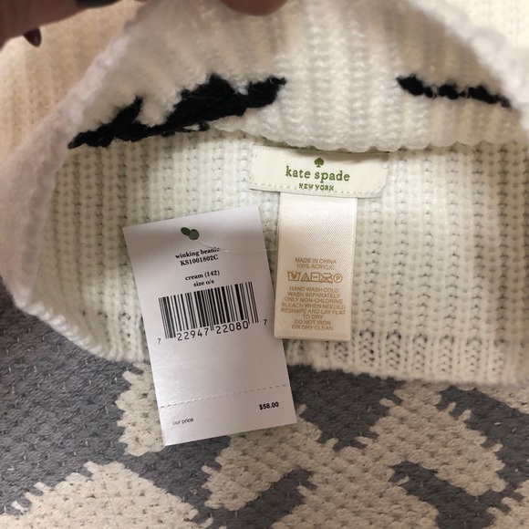 🆕 Kate Spade Winking Beanie Hat - Picture 3 of 4